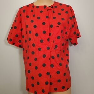 Vintage Red w/ Black Polka Dot Top